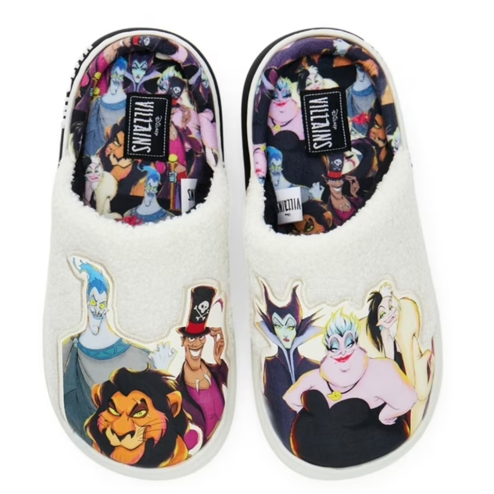 NWT! Disney's Womens Cream Villians Slippers 5/6